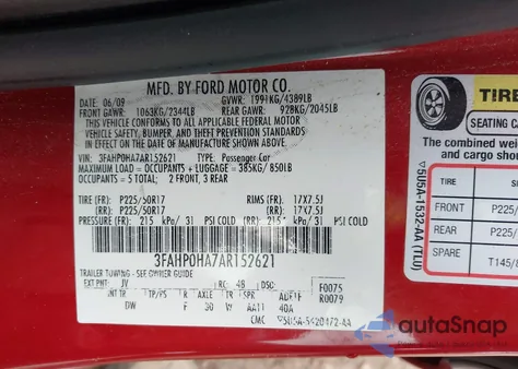 2010 Ford Fusion Se из США, поврежденный, VIN 3FAHP0HA7AR152621